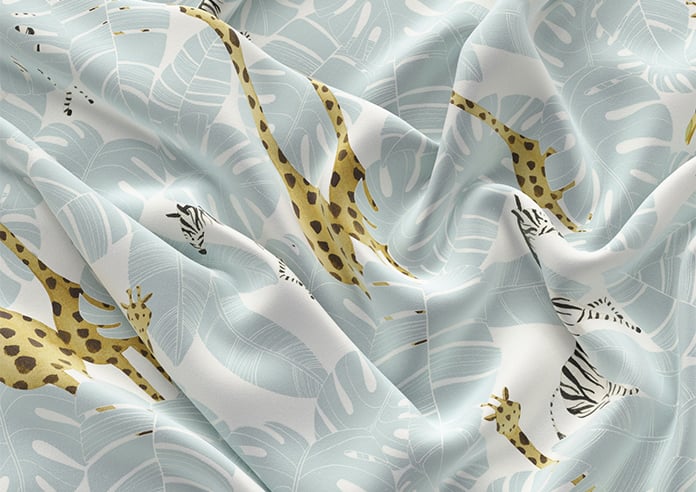 Wild Thing, Powder Blue - Motorised Roman Blind - Image 4